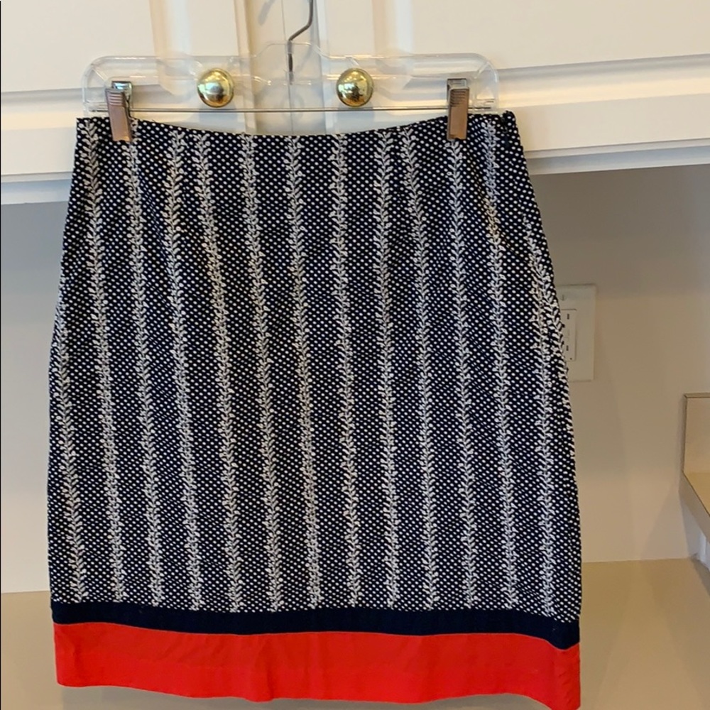 TALBOTS Navy Blue Skirt with red detail.